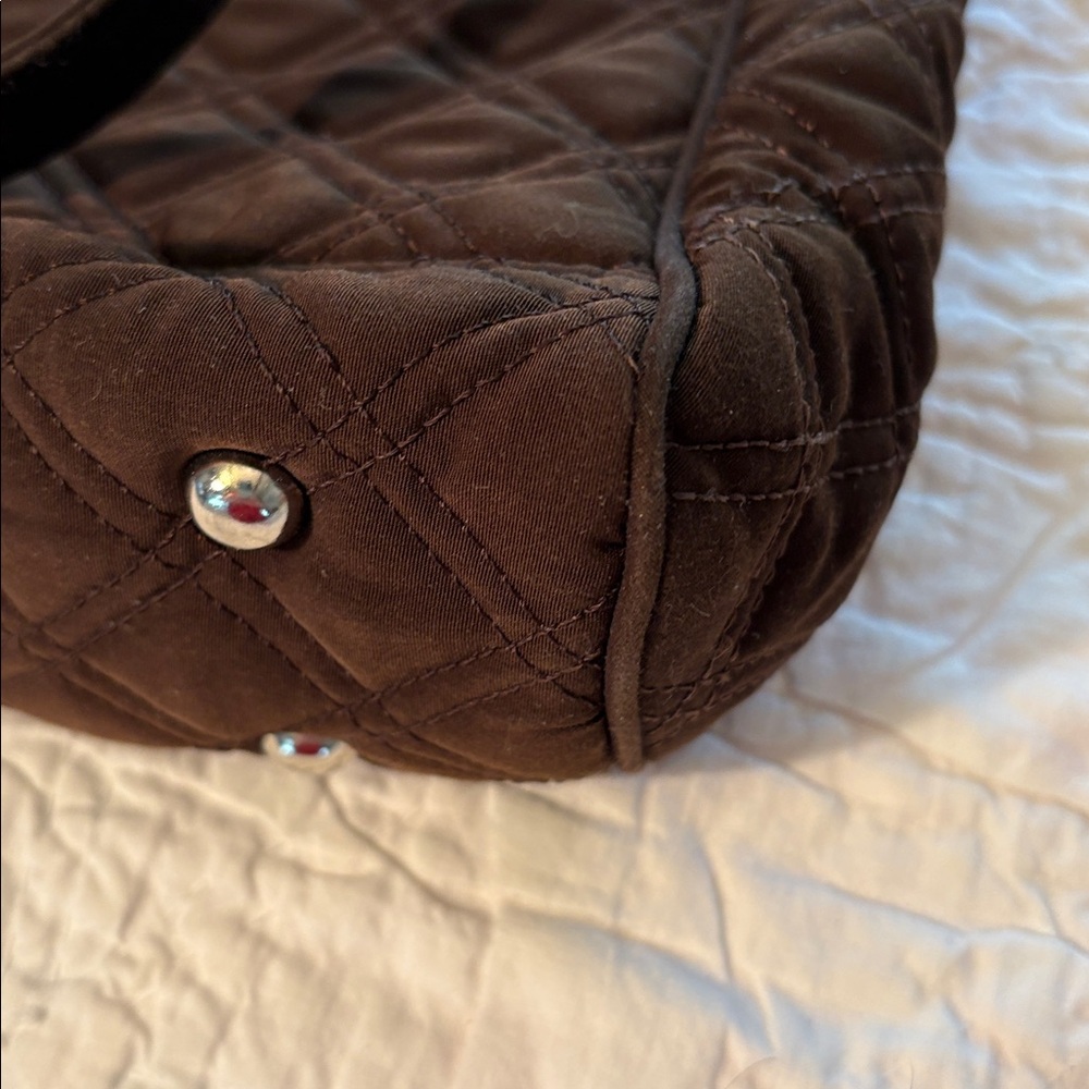 Vera Bradley Brown Quilted Tote Bag with Structured Design - Picture 7 of 7